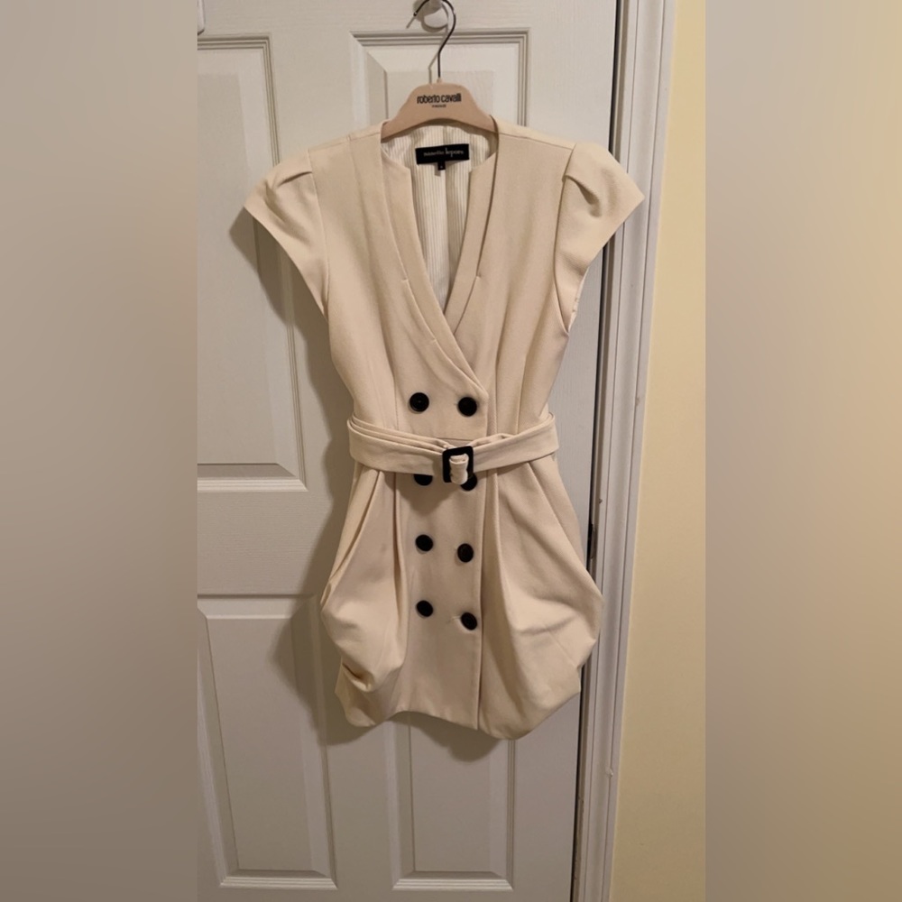 Nanette Lepore cream blazer “Casino Royale” mini dress, size 4